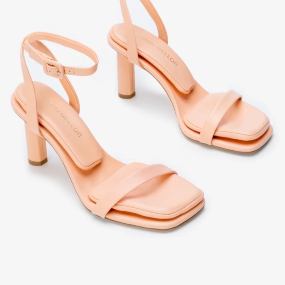 Peach Strappy Heeled Sandals